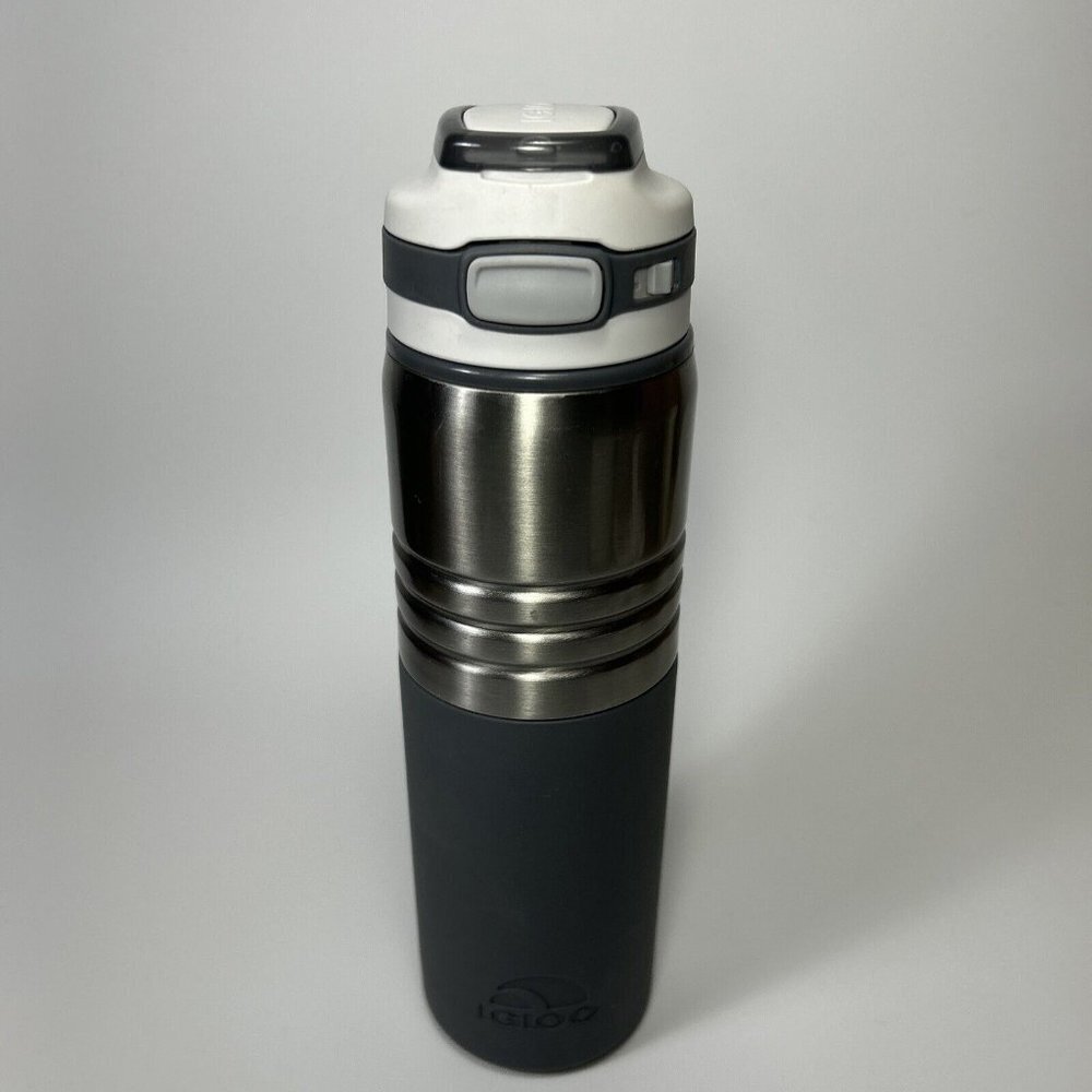 Igloo Asphalt Stainless 24 Oz Tahoe Drink Cup Tumbler Locking Push Button E2